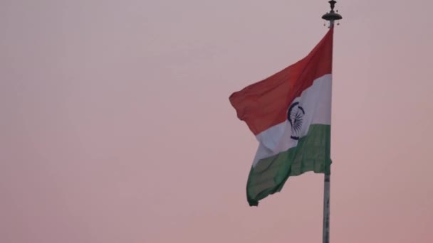 Indian Flag Waving Pole 15Th August — Vídeo de Stock