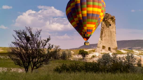 Cinemagraph Hot Air Balloons Rising Karst Cappadocia Turkey — Vídeo de Stock