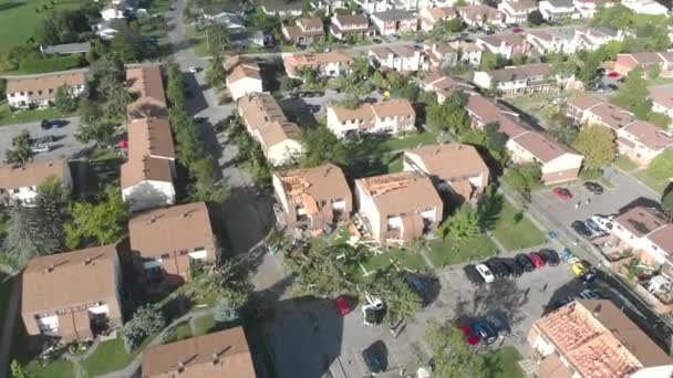 Luchtfoto Beelden Van Een Kleine Onderverdeling Ottawa Een Tornado Verwoestte — Stockvideo
