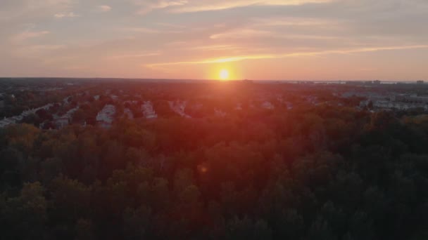 Slow Cinematic Aerial Shot Nepean Ontario Flying Neighborhood House Lined — Wideo stockowe
