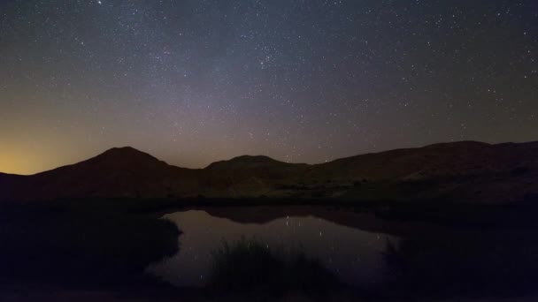 Meteor Shower Night Narute Somewhere Far City Light Pollution — ストック動画