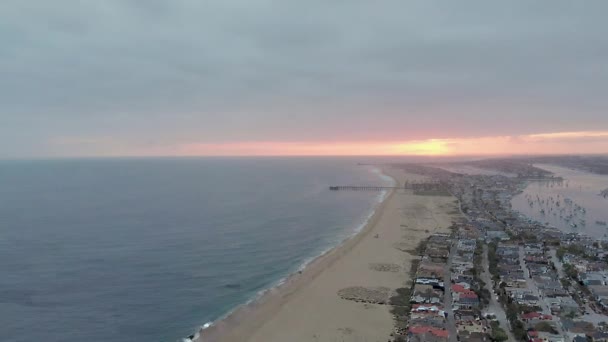 Sunset Balboa Peninsula Newport Beach Καλιφόρνια — Αρχείο Βίντεο