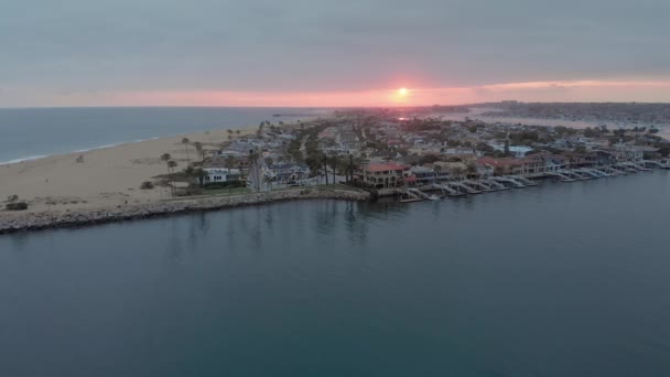 Sunset Balboa Peninsula Newport Beach California — Vídeos de Stock