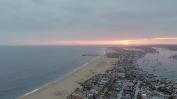 Balboa Peninsula Sunset Newport Beach California — Wideo stockowe