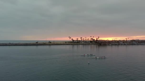 Canoe Sunset Newport Bay California — Video Stock