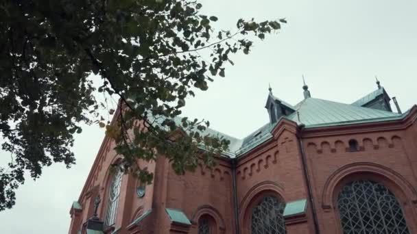 Revealing Shot Old Stone Church — Vídeo de Stock