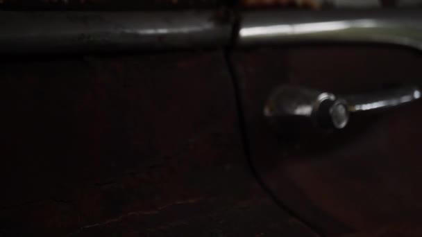 Old Rusty Car Door Handle — Vídeo de stock