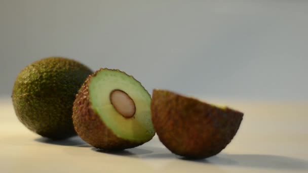 Spooning Out Avocado Eat Healthy Lunch — Stock videók