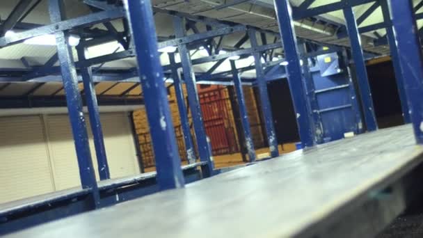 Empty Market Stalls High Street Night — Video Stock