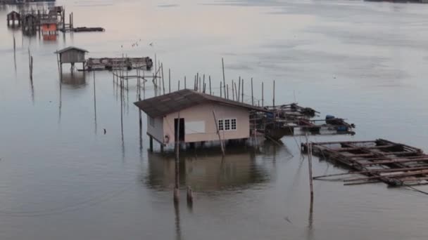 Fishing Village Estuary Prasae Rayong District Thailand — Video