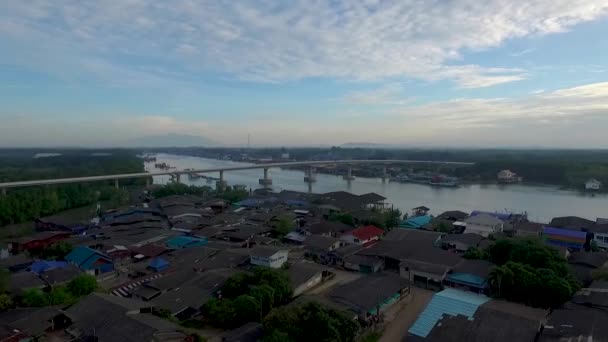 Рыбацкая Деревня Эстуарий Прасаэ Районг Таиланд — стоковое видео