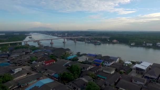 Fishing Village Estuary Prasae Rayong District Thailand — Stock video