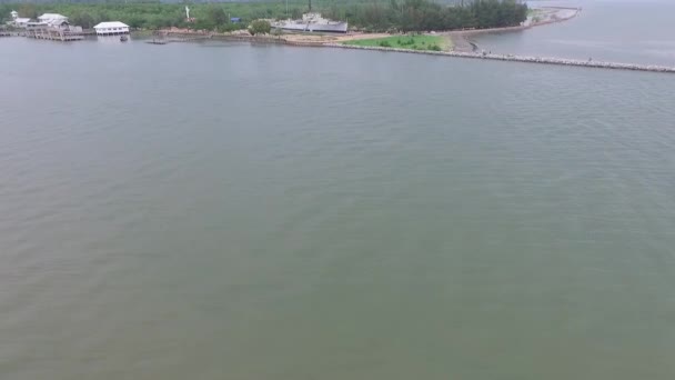 Aerial Shot Remembrance Lhuangprasae Battleship Rayong District Thailand — Vídeo de Stock