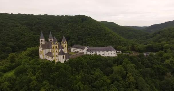 Drone Flight German Monastery — Stockvideo