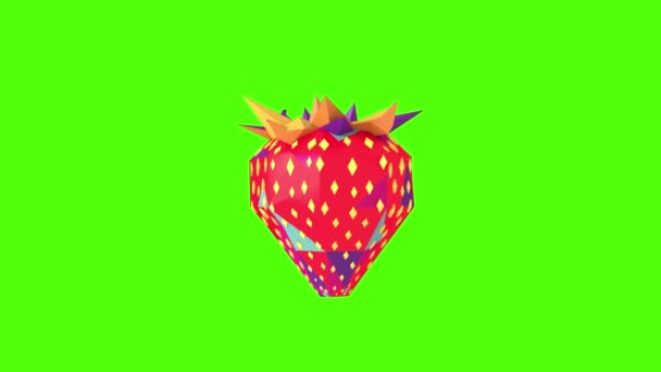 Lowpoly Strawberry Cut — Wideo stockowe