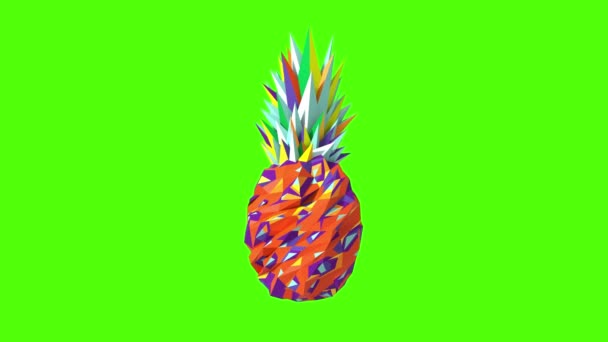 Lowpoly Pineapple Cut — Stockvideo