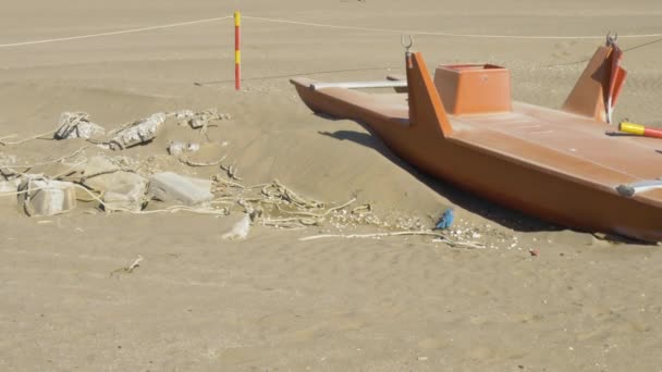 Garbage Beach Old Lifeguard Boat — Video