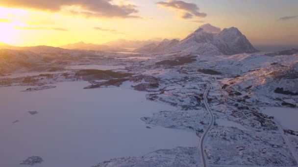 Camino Congelado Muy Increíble Norte Earh Medio Del Invierno Todo — Vídeo de stock