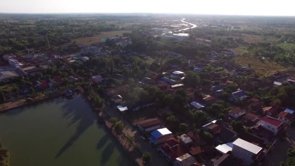 Aerial Shot Sakonnakon Province Thailand Sakonnakon Lake Landmark — Stok video