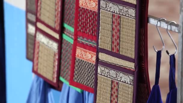 Papyrus Mats Papyrus Basketwork Udonthani Province Thailand — Stock video