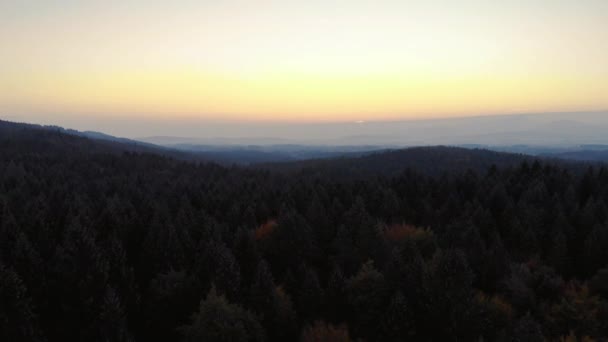 Aeria Pohled Bavorské Alpy Oblasti Tegernsee Během Východu Slunce — Stock video