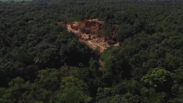 Aerial Shot Phrae Phae Muang Phi Forest Park Phrae Province — kuvapankkivideo