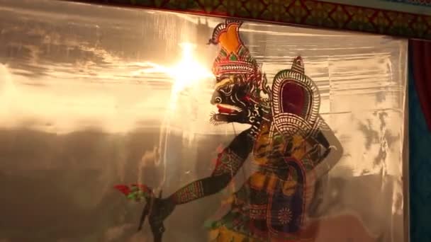 Shadow Puppet Shadow Play Thai Shadow Puppet Nang Talung Play — Stockvideo
