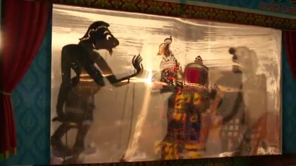 Shadow Puppet Shadow Play Thai Shadow Puppet Nang Talung Play — Stock video