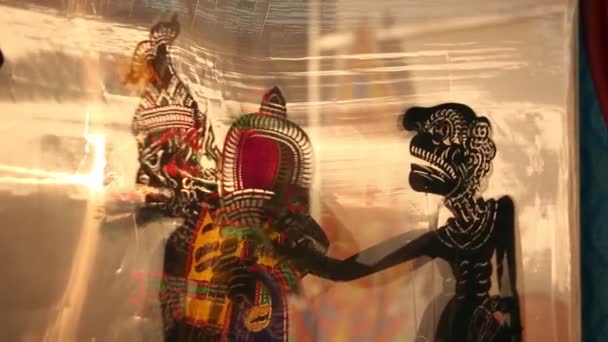 Shadow Puppet Shadow Play Thai Shadow Puppet Nang Talung Play — Stok video