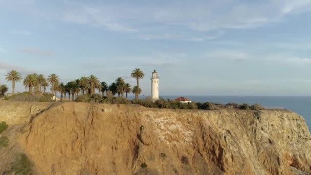 Ünlü Point Vicente Deniz Feneri Nin Rancho Palos Verdes Günbatımı — Stok video