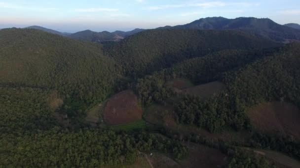 Mountainous Terrain Aerial North Thailand — Wideo stockowe