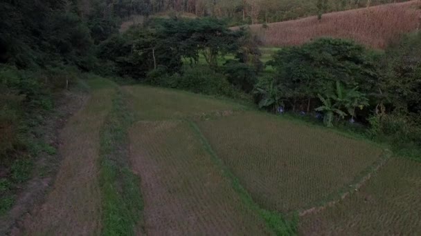 Countryside Village Mountain Village Phrae Province Thailand Aerial Shot — Stok video