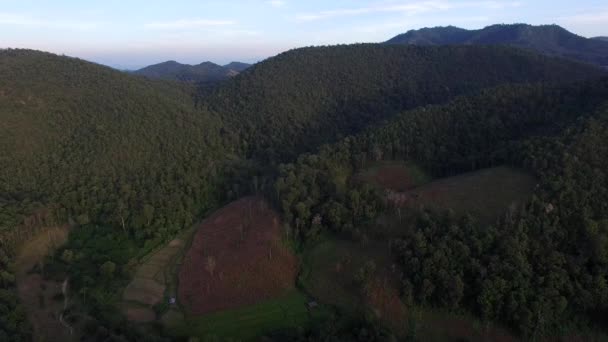 Mountainous Terrain Aerial North Thailand — Wideo stockowe