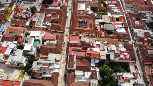 Drone Shot Downtown San Cristobal Las Casas Chiapas Mexico — ストック動画