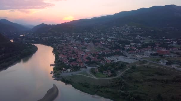 Mtskheta City Mtskheta Mtianeti Province Georgia One Oldest Cities Georgia — Stockvideo