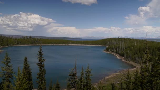 Timelapse Zomerdag Bij Duck Lake Yellowstone National Park — Stockvideo