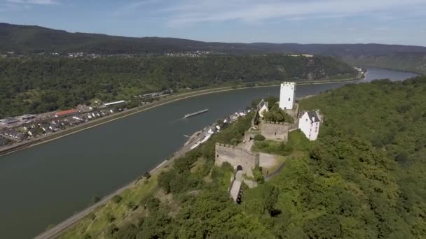 Vuelo Drones Hacia Castillo Medieval Alemán — Vídeos de Stock