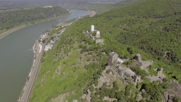 Topshot Two Castles Taken Drone — Vídeos de Stock