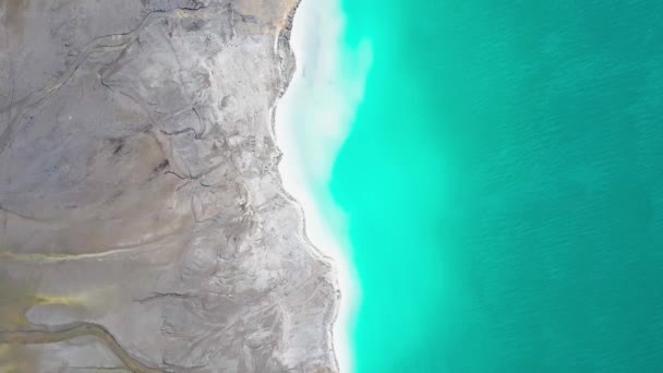 Blue Lake Turquoise Toxic Lake Het Meer Werd Aangelegd Plaats — Stockvideo