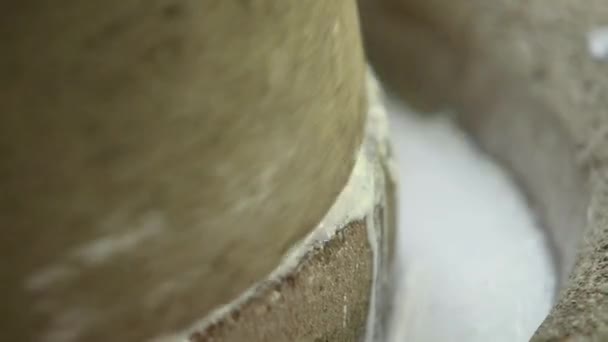 Moinho Pedra Farinha Arroz Tradicional Fazendo Uma Farinha Arroz — Vídeo de Stock