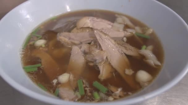 Duck Noodle Thai Street Food Китайська Кухня — стокове відео