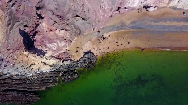 Hormuz Island Multicoloured Rainbow Island Iran Geological Wonderland Insane Rock — 图库视频影像