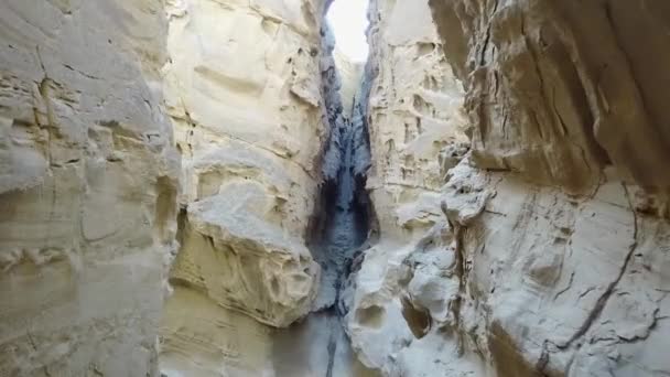 Qeshms Chahkooh Canyon Grote Canyon Van Het Midden Oosten Afgelopen — Stockvideo
