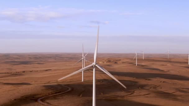 Aerial Shots Wind Farm Calhan Colorado Sunset — Wideo stockowe