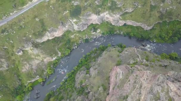 Tmogvi Gürcistan Güneyindeki Samtskhe Javakheti Bölgesinde Kura Nehri Nin Sol — Stok video