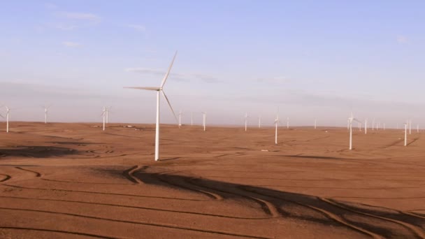 Aerial Shots Wind Farm Calhan Colorado Sunset — Wideo stockowe