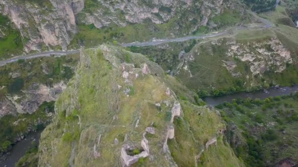 Tmogvi Ruined Fortress Southern Georgian Region Samtskhe Javakheti Left Bank – stockvideo