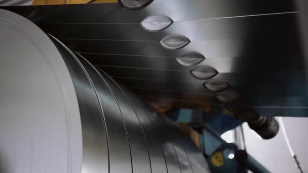 Slitting Roll Steel Factory — Stock video