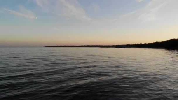 Вид Воздуха Летящий Через Море Nykbing Bugt Плаванием Летающих Морских — стоковое видео