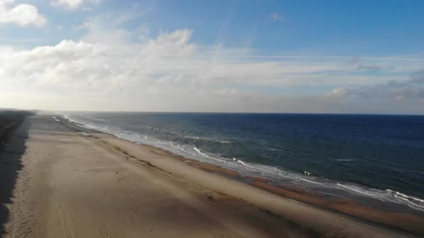 Aerial View North Sea Shoreline Lkken Denmark — Video Stock
